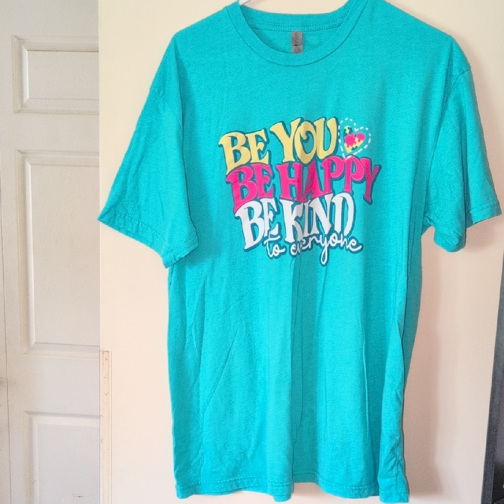 Next Level Apparel Teal Short Sleeve Tee with Positive Message